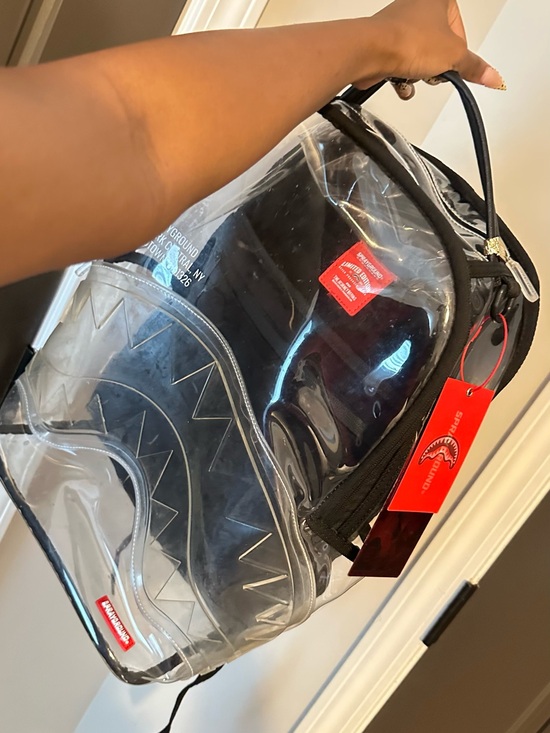 Sprayground Other - Sprayground Clear Shark Backpack with Black Trim and Red Tags
